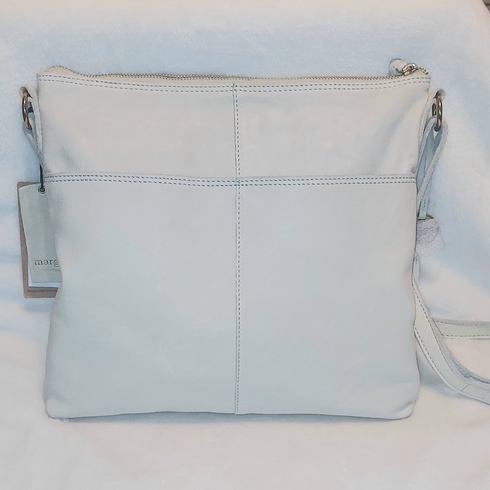 Margot: Soft Suede Bone Color Crossbody Bag